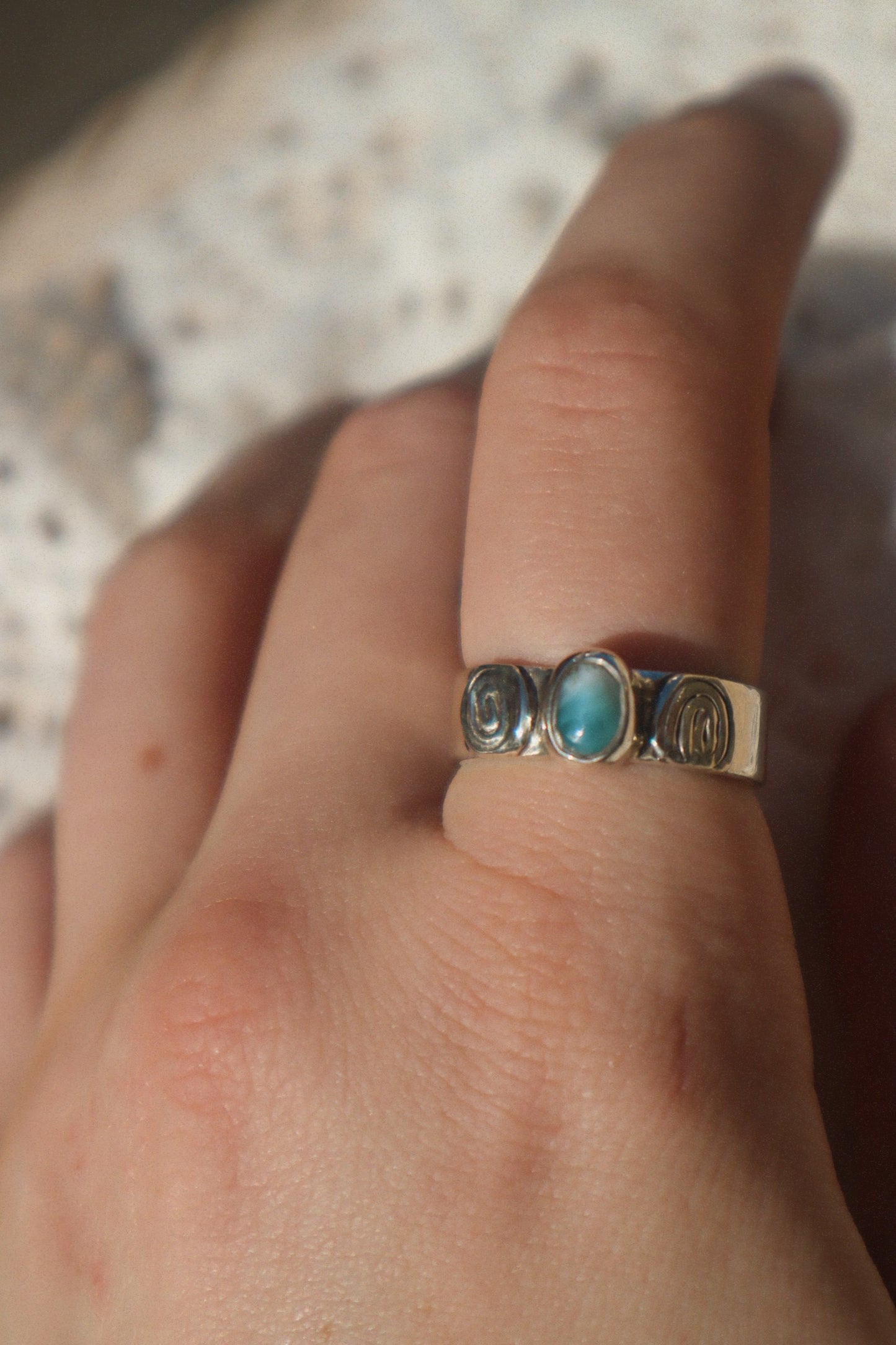 Larimar & Swirls Ring