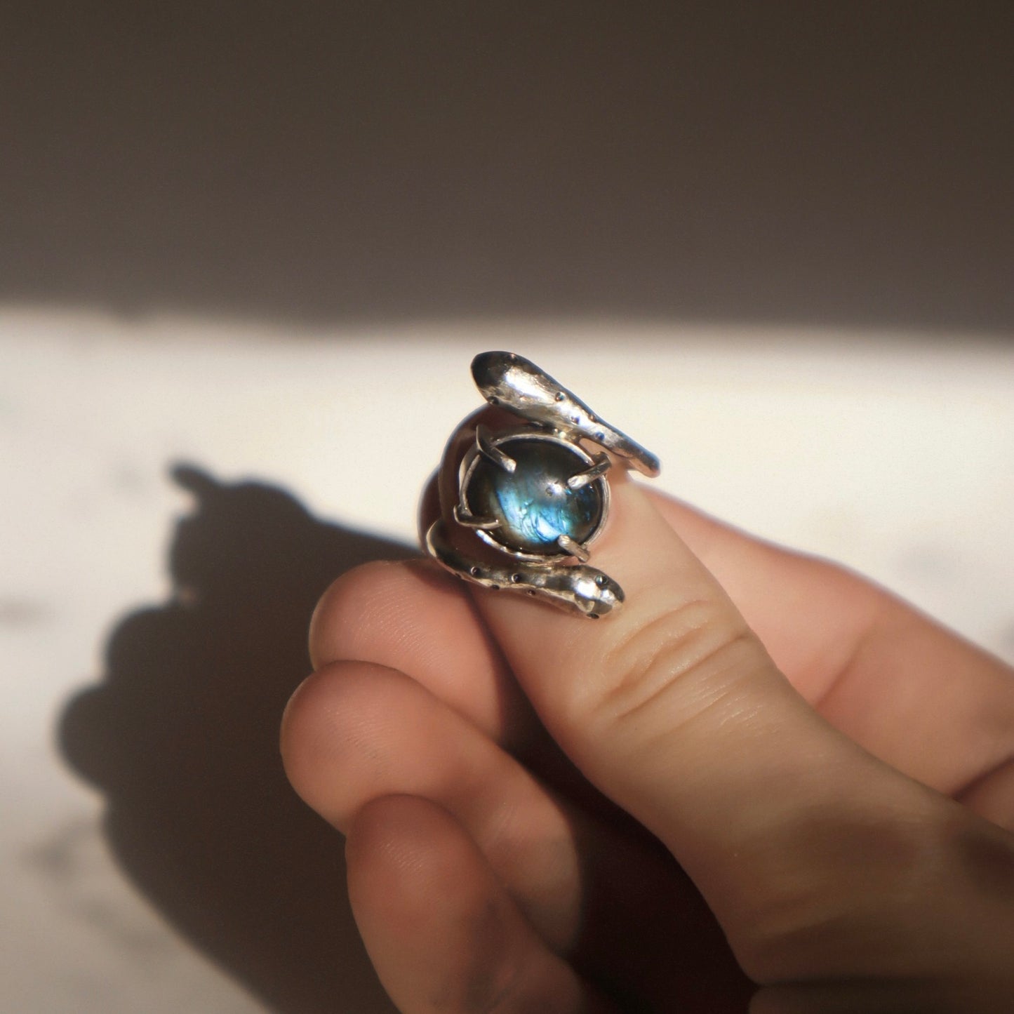 Serpent & Labradorite Ring