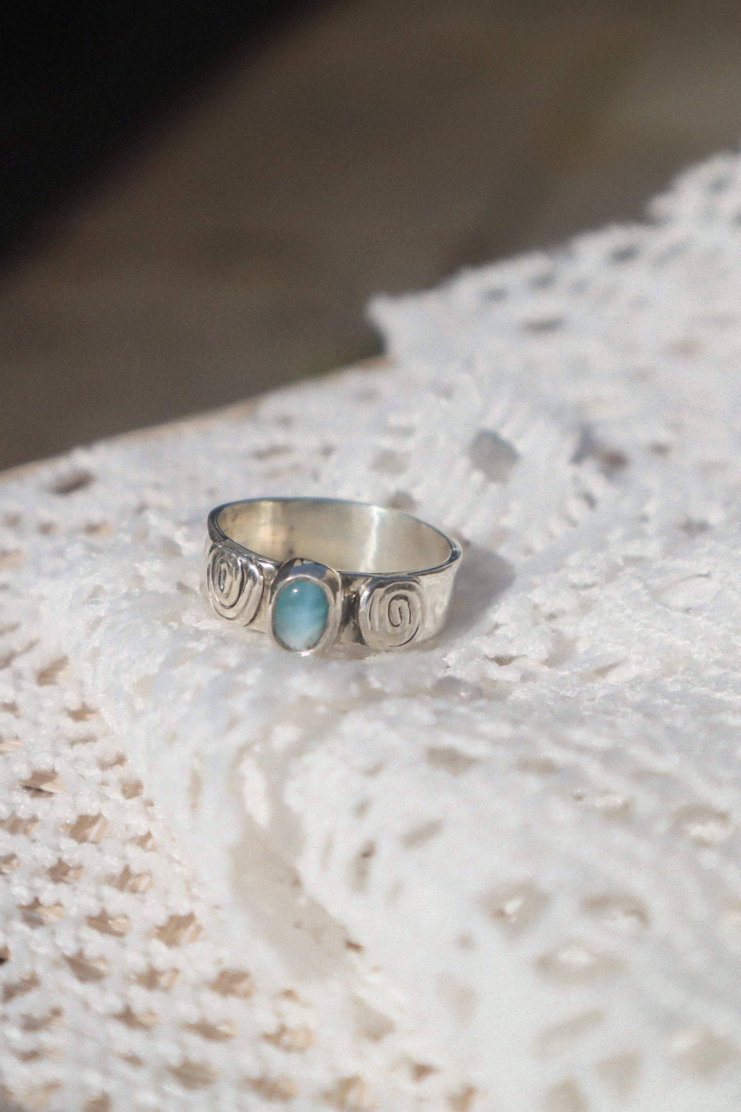 Larimar & Swirls Ring