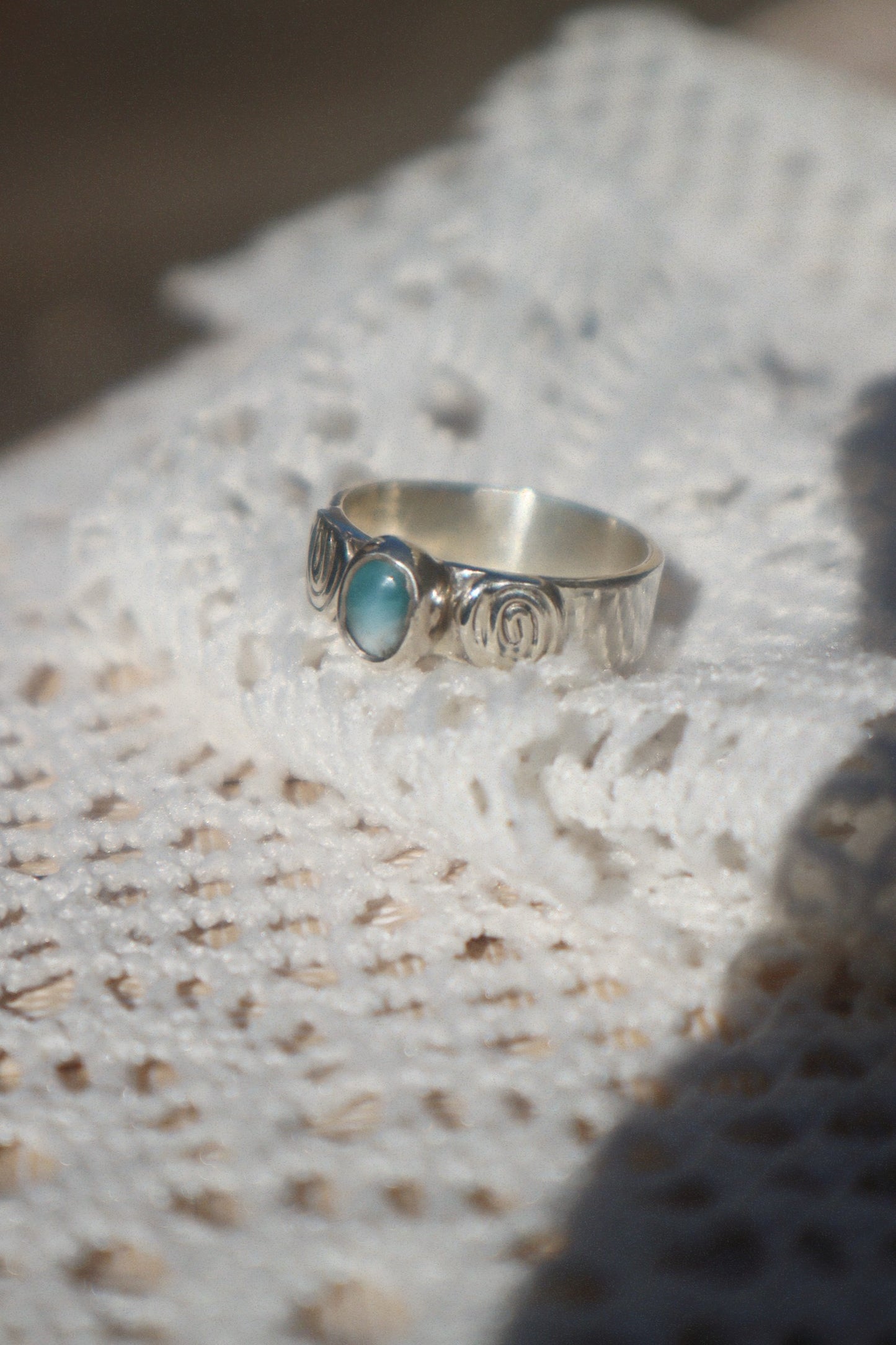 Larimar & Swirls Ring