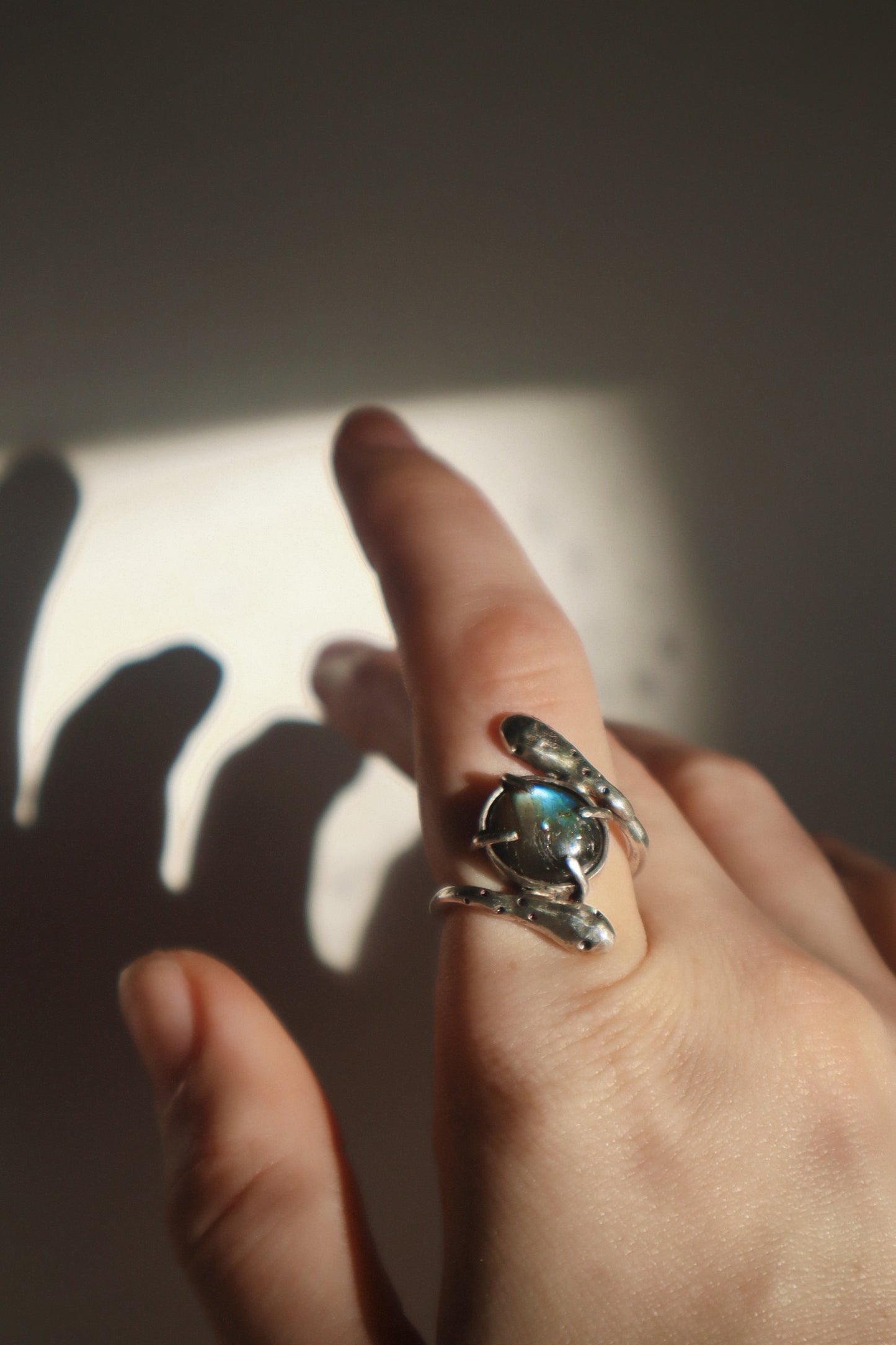 Serpent & Labradorite Ring