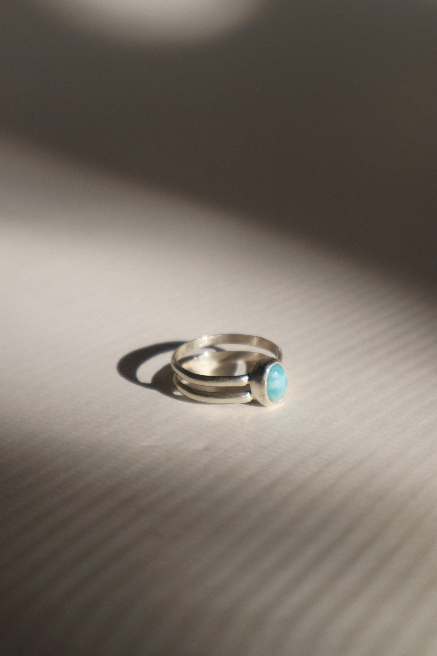 Double band Larimar Ring